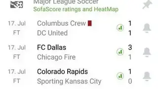 SofaScore live score screenshot