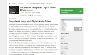 SoundMAX Integrated Digital Audio screenshot