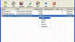 Sparkle SWF Optimizer screenshot