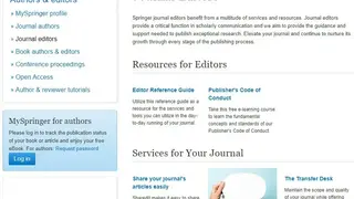Springer Authors & Editors screenshot