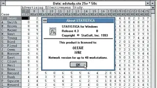 StatSoft Statistica screenshot