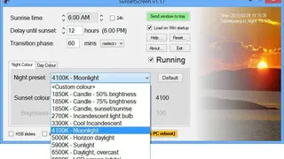 SunsetScreen screenshot