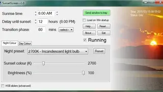 SunsetScreen screenshot