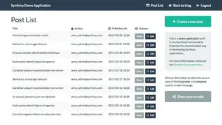 Symfony screenshot