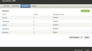 Symphony CMS screenshot