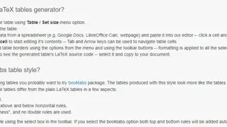 Table Generator screenshot
