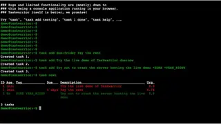 Taskwarrior screenshot