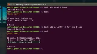 Taskwarrior screenshot