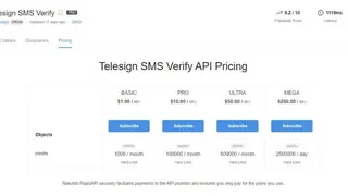 TeleSign SMS API screenshot
