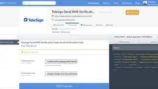 TeleSign SMS API screenshot