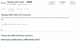 TeleSign SMS API screenshot