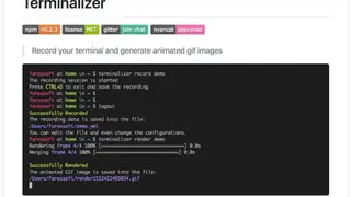 Terminalizer screenshot