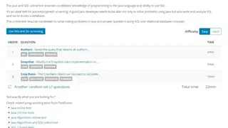 TestDome screenshot
