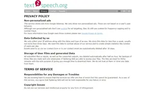 Text 2 Speech screenshot