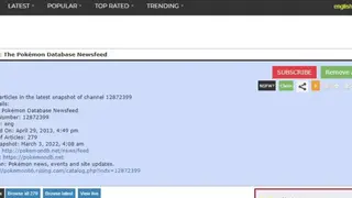 The Pokémon Database Newsfeed screenshot