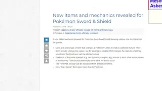 The Pokémon Database Newsfeed screenshot