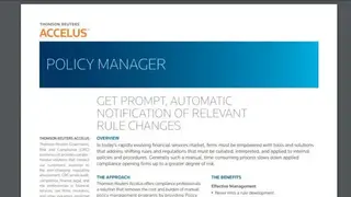 Thomson Reuters Policy Manager screenshot