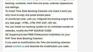 Time Slot Booking Calendar PHP screenshot