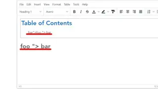 TinyMCE Table of Contents screenshot