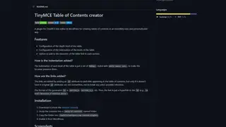 TinyMCE Table of Contents screenshot