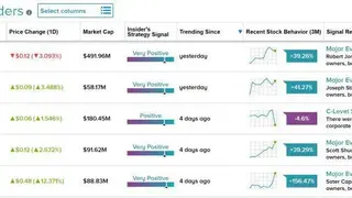 TipRanks Insider Trading screenshot