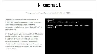 Tmpmail screenshot