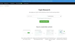 Topic Research by SEMrush screenshot