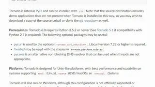 Tornado Web Server screenshot