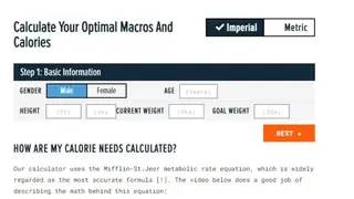 Transparent Labs Macro & Calorie Calculator screenshot