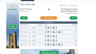 Traveline screenshot