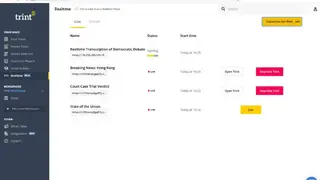 Trint screenshot