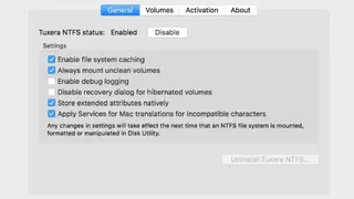 Tuxera NTFS for Mac screenshot
