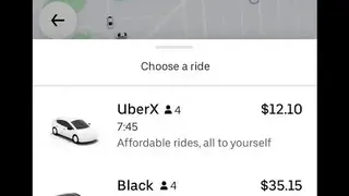 Uber screenshot