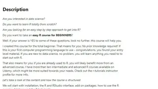 Udemy – R Basics screenshot