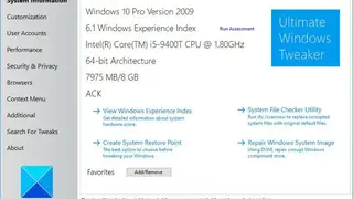 Ultimate Windows Tweaker screenshot