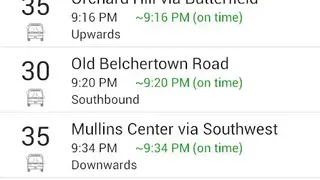 UMass BusTrack screenshot