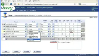Unanet screenshot