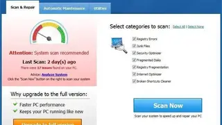 Uniblue SystemTweaker screenshot