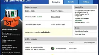 Uniblue SystemTweaker screenshot
