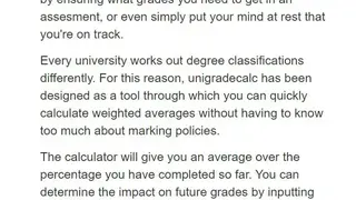 Unigradecalc screenshot