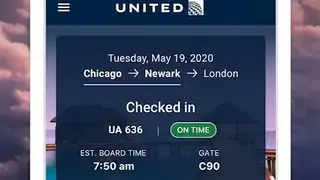 United Airlines screenshot