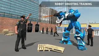 US Police Robot Car Game Police Plane Transport screenshot