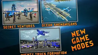 US Police Robot Car Game Police Plane Transport screenshot
