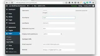 User Meta screenshot