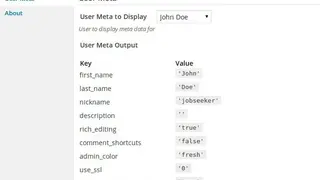 User Meta screenshot