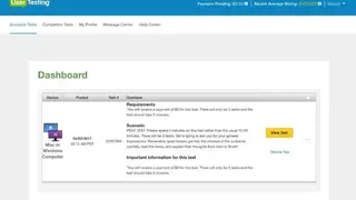 UserTesting screenshot