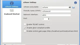 Ushare uPnP media server screenshot
