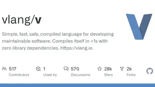 V (programming language) screenshot
