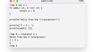 V (programming language) screenshot