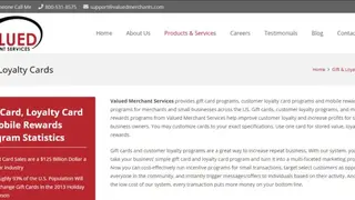 Valued Merchants Services Gift & Loyalty Cards screenshot